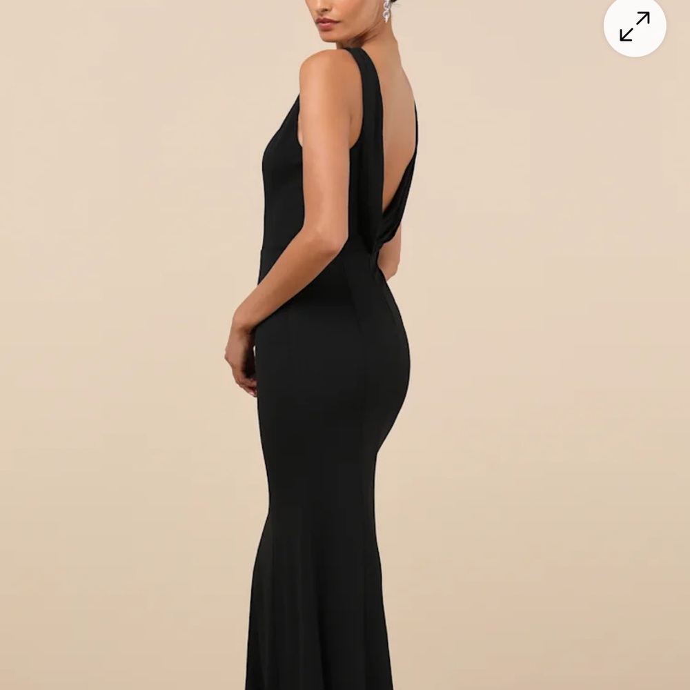 Lulus Maike Black Cowl Back Mermaid Maxi Dress